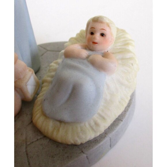 Lefton Angels & Baby Jesus Nativity Scene Figurine - VTG Christopher Collection - Picture 3 of 8